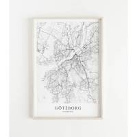 GÖTEBORG Poster Map | Kunstdruck | hochwertiger Print | Göteborg | Stadtplan | skandinavisches Design Göteborg Karte Bild 1