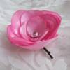 Rosa Haarklammer Klammer Stoffblume Rose Blume mit Strass Stein "Petite Rose" romantisch festlich Taufe Hochzeit Abschlussball Weihnachten Bild 3