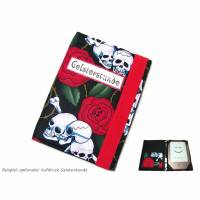 aufklappbare eReader eBook Reader Tablet Hülle Skulls N' Roses schwarz rot bis max 8 Zoll, Maßanfertigung Bild 1