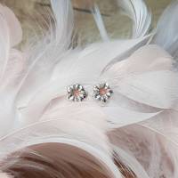 Ohrstecker kleine Blumen aus 999 Silber, mit rosé gefüllt Bild 4