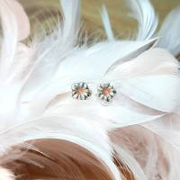 Ohrstecker kleine Blumen aus 999 Silber, mit rosé gefüllt Bild 6