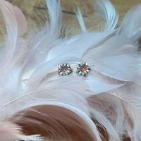 Ohrstecker kleine Blumen aus 999 Silber, mit rosé gefüllt Bild 8