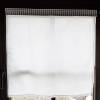weiße Scheibengardine mit grauweißem Tunnelduchzug, l &, b 66 cm, Vorhang, Küchengardine, Landhausgardine, Unikat, Bild 2