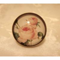 Ring mit romantischem Cabochon Blume Rosa Rose Blüte im Vintage Stil "Reverie" Geschenkidee Geburtstagsgeschenk Weihnachtsgeschenk Jubiläum Bild 1