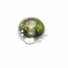 Glasperle / Modulperle - Lampwork - grün mit Blümchen Bild 4