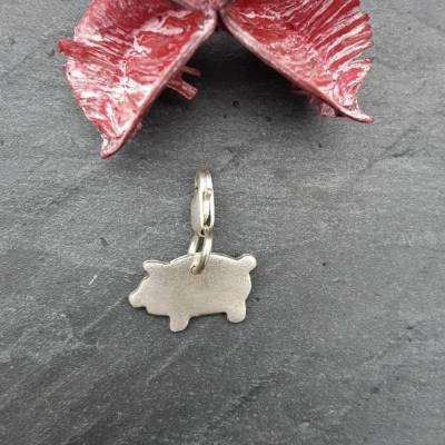 Anhänger Charm Glücksbringer Glücksschweinchen aus 999 Silber