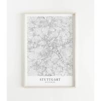 STUTTGART Poster Map | Kunstdruck | hochwertiger Print | Stuttgart | Stadtplan | skandinavisches Design Stuttgart Karte Bild 1
