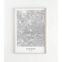 LONDON Poster Map | Kunstdruck | hochwertiger Print | London Stadtplan | wunderschönes skandinavisches Design London Karte Bild 1