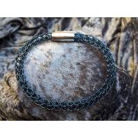 Viking knit Armband, handgestrickt aus blauem Draht Bild 1