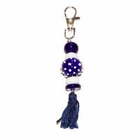 Schlüsselanhänger / Taschenanhänger aus Glasperlen - Lampwork - dunkelblau Bild 1