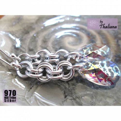 GLITZERLICHTpendel lange Ohrringe Kristall