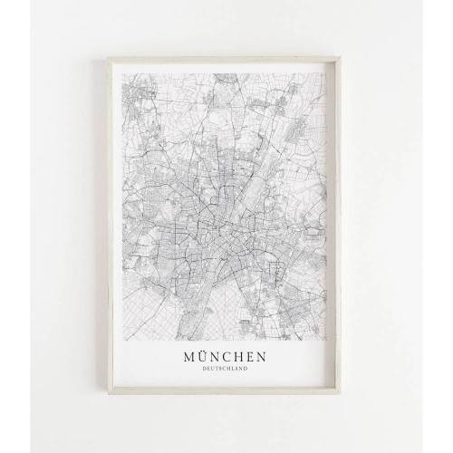 MÜNCHEN Poster Map | Kunstdruck | hochwertiger Print | München | Stadtplan | skandinavisches Design München Karte