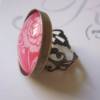 Cabochon Ring Blume rot "Frasquita" verschnörkelt Geschenkidee Weihnachtsgeschenk Bild 2