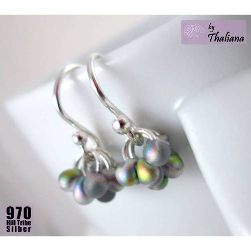 zart glitzernde silberBUBBLES Echtsilber Ohrringe