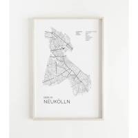 BERLIN Neukölln Poster Map | Kunstdruck | hochwertiger Print | | Stadtplan | skandinavisches Design Neukölln Karte Bild 1