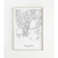 HELSINKI Poster Map | Kunstdruck | hochwertiger Print | Helsinki | Stadtplan | skandinavisches Design Helsinki Karte Bild 1