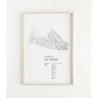HAMBURG ALTONA | Poster Map | Kunstdruck | hochwertiger Print | Hamburg | Stadtplan | skandinavisches Design Altona Karte Bild 1