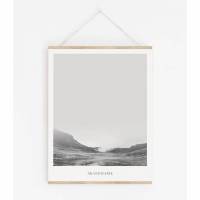 LANDSKAP NO. 30 | Landschaft Poster | Schwarz weiß Poster |  Wandbild Deko | Kunstdruck Geschenk | skandinavisches Design | minimalistisch Bild 1
