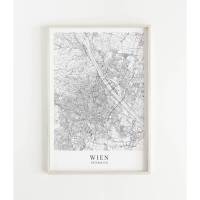 WIEN Poster Map | Kunstdruck | hochwertiger Print | Wien | Stadtplan | skandinavisches Design Wien Karte Bild 1
