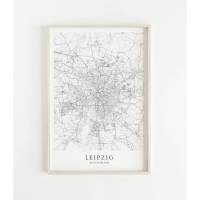 LEIPZIG Poster Map | Kunstdruck | hochwertiger Print | Leipzig Stadtplan | wunderschönes skandinavisches Design Leipzig Karte CityMap Bild 1