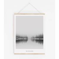 LANDSKAP NO. 28 | Landschaft Poster | Schwarz weiß Poster |  Wandbild Deko | Kunstdruck Geschenk | skandinavisches Design | minimalistisch Bild 1