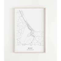 BINZ Poster Map | Kunstdruck | hochwertiger Print | Binz | Stadtplan | skandinavisches Design Binz Insel Rügen Karte Bild 1