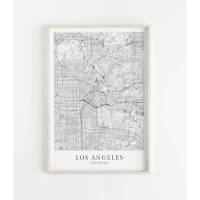 LOS ANGELES Poster Map | Kunstdruck | hochwertiger Print | Los Angeles | Stadtplan | skandinavisches Design Karte Bild 1