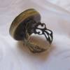 Verschnörkelter Cabochon Ring Motiv Rosa Blume "Pivoine" bronzefarben Vintage-Stil Antik-Look Geschenkidee Bild 3