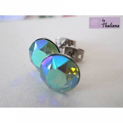 glitzerMINZE Ohrstecker opal edel elegant mintgrün