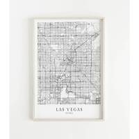 LAS VEGAS Poster Map | Kunstdruck | hochwertiger Print | Las Vegas | Stadtplan | skandinavisches Design Las Vegas Karte Bild 1