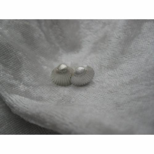 Maritime Ohrstecker Muscheln aus 999 Silber, massiv, matt gebürstet