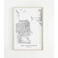 SAN FRANCISCO Poster Map | Kunstdruck | hochwertiger Print | San Francisco | Stadtplan | skandinavisches Design Karte Bild 1