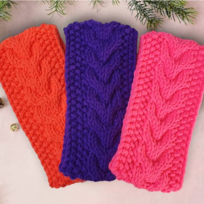 Neon Handgestricktes Stirnband – Dein knalliges Statement für den Winter