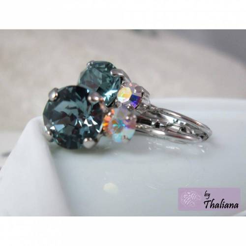 RUHE vor dem STURM Ohrringe blaugrün Glitzer