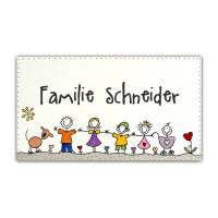 Holztürschild Familie personalisiert Namensschild handbemalt Familientürschild individuell Bild 1
