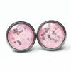 Ohrstecker handbemalt rosa glitzernd - Edelstahl - verschiedene Größen Bild 2