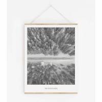 LANDSKAP NO. 18 | Landschaft Poster | Schwarz weiß Poster |  Wandbild Deko | Kunstdruck Geschenk | skandinavisches Design | minimalistisch Bild 1
