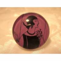 Cabochon Ring mit Motiv Frau "Elle" Jugendstil 20er Jahre Roaring Twenties Bild 1