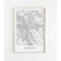 WARSCHAU Poster Map | Kunstdruck | hochwertiger Print | Warschau | Stadtplan | skandinavisches Design Warschau Karte Bild 1