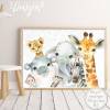 Kinderzimmer Baby Bilder Poster Set Tiere Afrika Zebra Giraffe Nashorn Gepard Kunstdruck Wildnis |Set 44 Bild 10