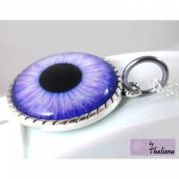 THE EYE Kette Augenanhänger Halskette lila Auge Bild 1