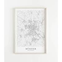 MÜNSTER Poster Map | Kunstdruck | hochwertiger Print | Münster | Stadtplan | skandinavisches Design Münster Karte Bild 1