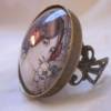 Jugendstil Cabochon Ring Motiv Frau "Apolline" verschnörkelt im Vintage-Stil Geschenkidee Bild 2