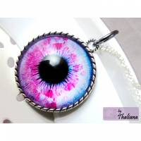 THE EYE Kette Augenanhänger Halskette pink Auge Bild 1