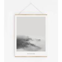LANDSKAP NO. 13 | Landschaft Poster | Schwarz weiß Poster |  Wandbild Deko | Kunstdruck Geschenk | skandinavisches Design | minimalistisch Bild 1