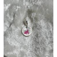 Charm Prinzessinnenschloß aus 999 Silber, violett patiniert Bild 1