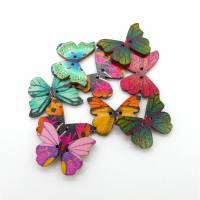 Holzknöpfe Schmetterling, 10 Stück Bild 1