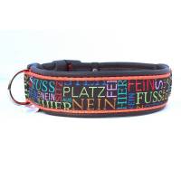 Hundehalsband »Sitz-Platz« mit echtem Leder unterlegt aus der Halsbandmanufaktur von dogs & paw Bild 1