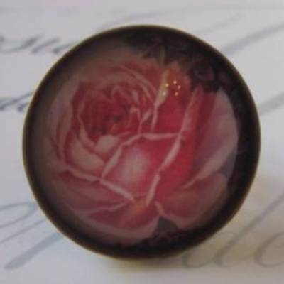 Cabochon Ring mit Motiv Rose 