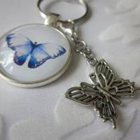 Schlüsselanhänger Schmetterling blau "Volée" Geschenkidee Geburtstagsgeschenk Bild 1